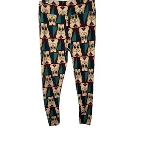 TC LuLaRoe Unicorn Leggings Multi Color Bunny Print Tall And Curvy Size 16‎